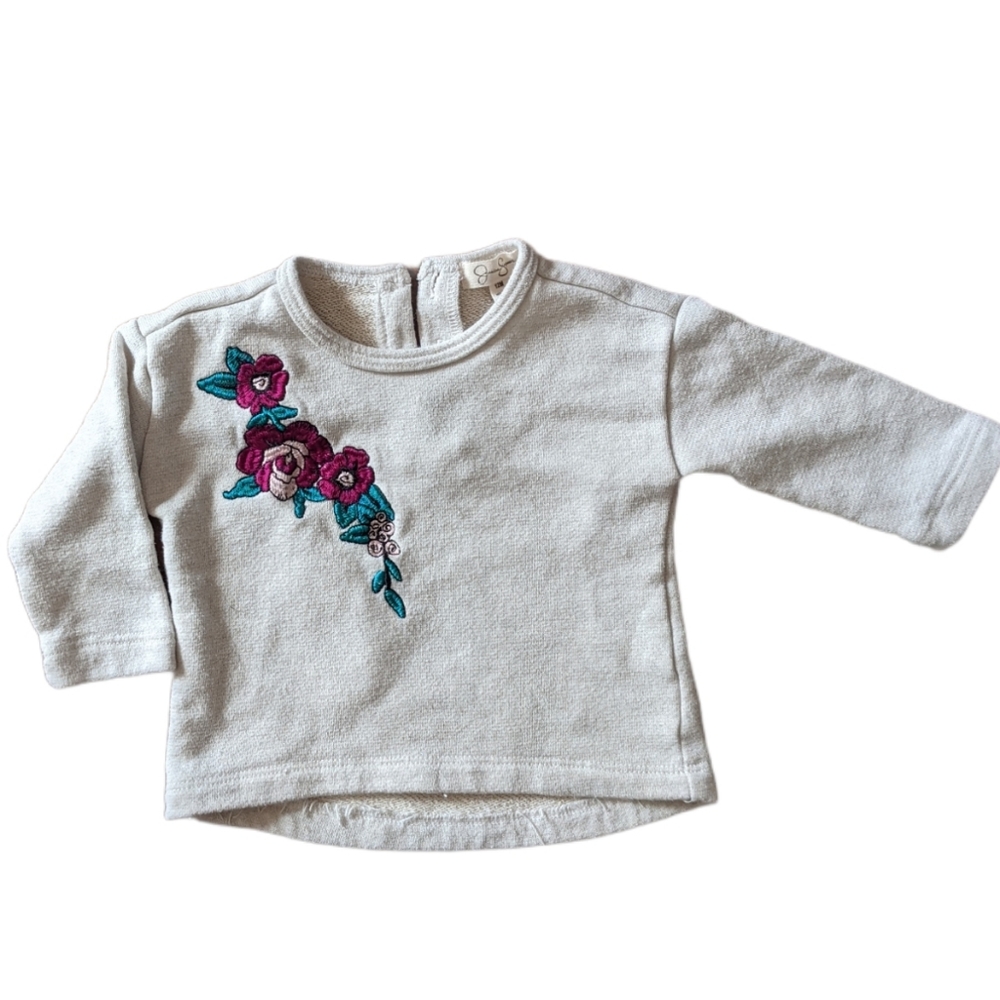 Jessica Simpson grey sparkly embroidered sweater